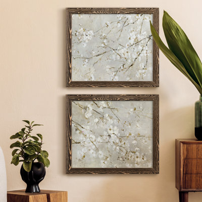«Blossom Confetti», ensemble de 2 peintures sur toile encadrées