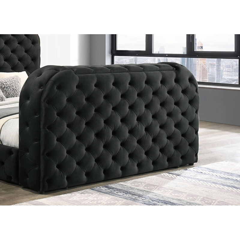 Pied de lit Kana, Grand lit, Noir