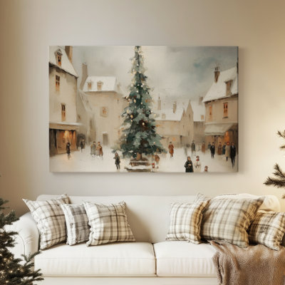 Tinsel-Gold Fir at Eve-Premium Gallery Wrapped Canvas