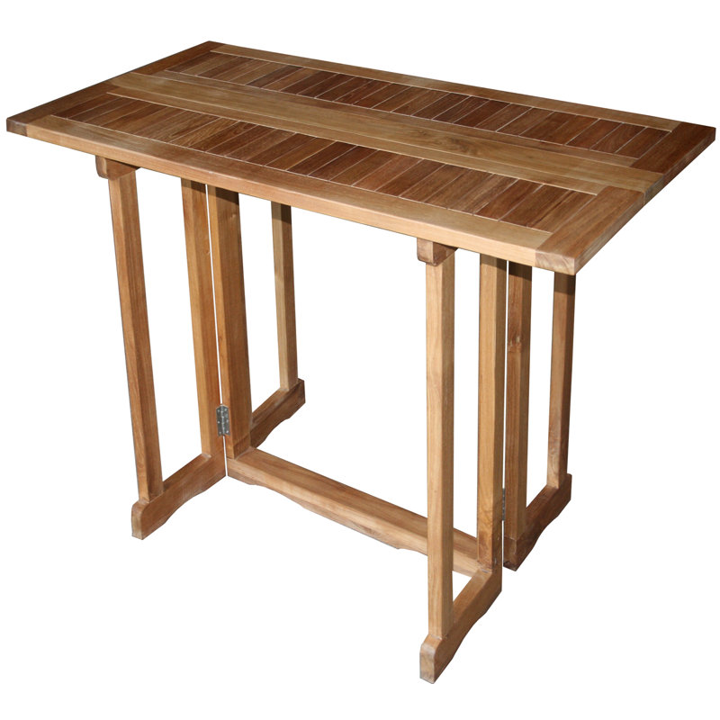 Donnie Teak Rectangular Solid Wood Top with Solid Wood Base Dining Table