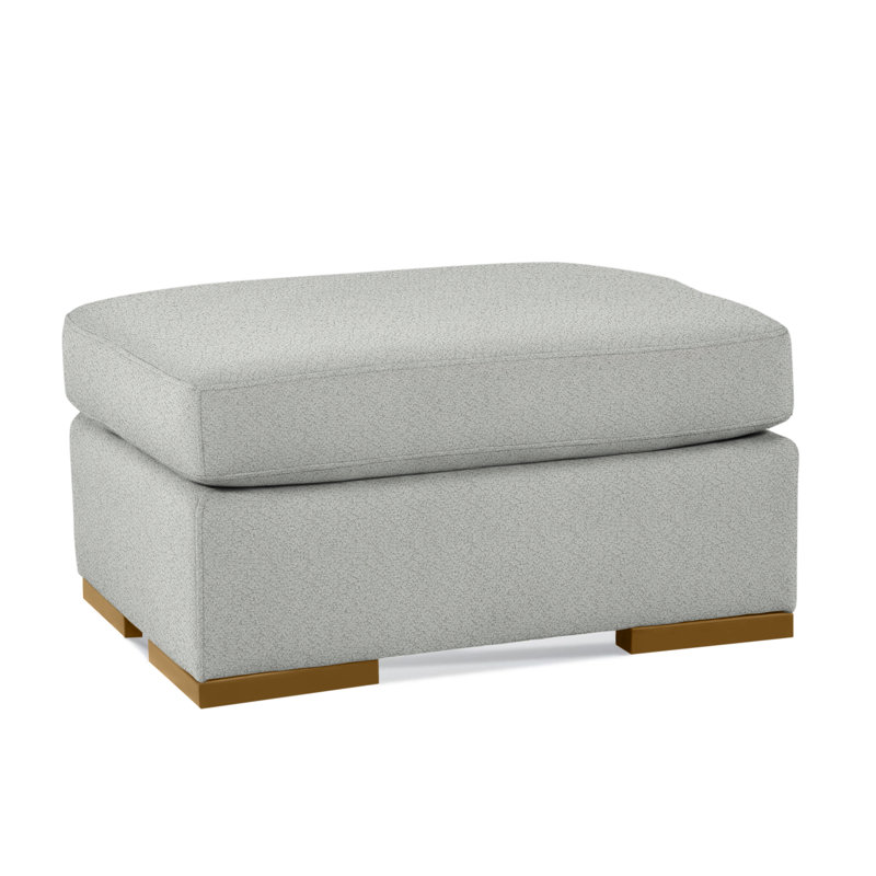 Memphis Upholstered Ottoman, Havana, Beige Performance Fabric; 0851-73