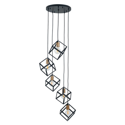 Kesler 5 - Light Black Cluster Pendant
