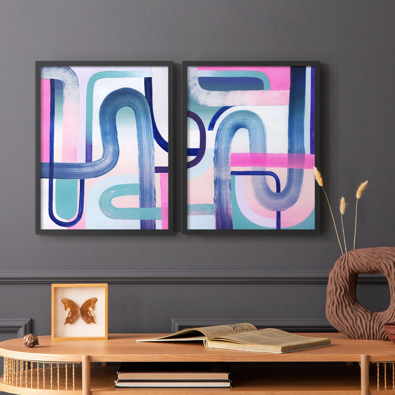 «Prismatic Evening I», reproduction encadrée de qualité supérieure - prête à être accrochée - aucun clou requis - aucun clou requis