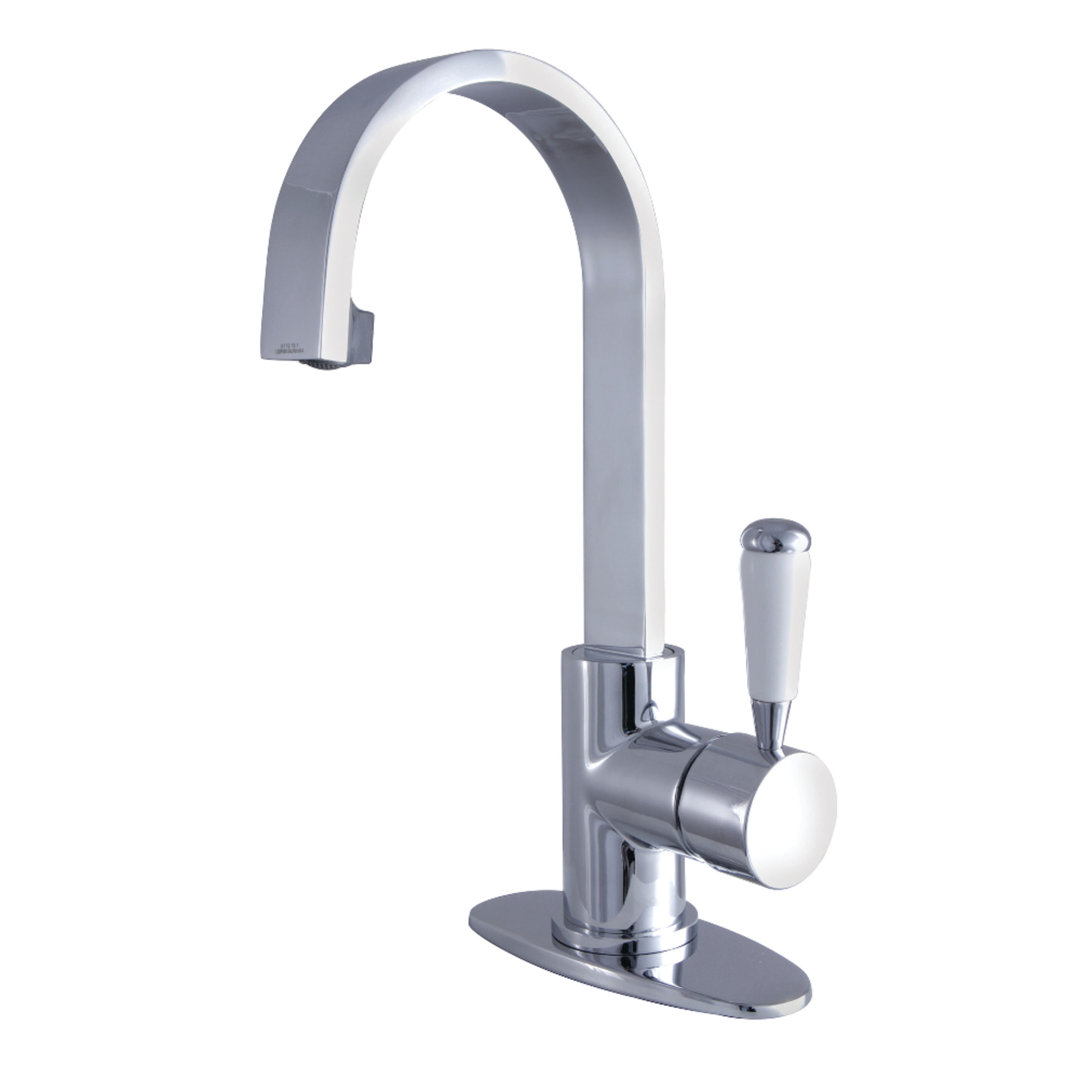 Kingston Brass Paris Single-Handle 1-Hole Deck Mount Bathroom Faucet with Push Pop-Up Kingston Brass