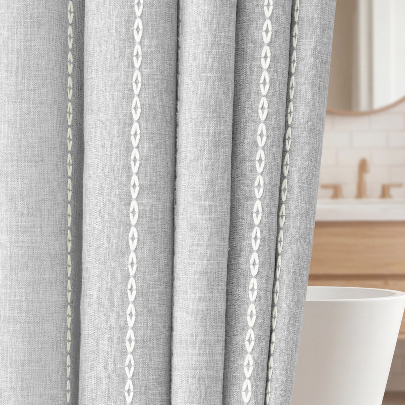 Rideaux de douche Boho, H 75 po x l 72 po, Gris