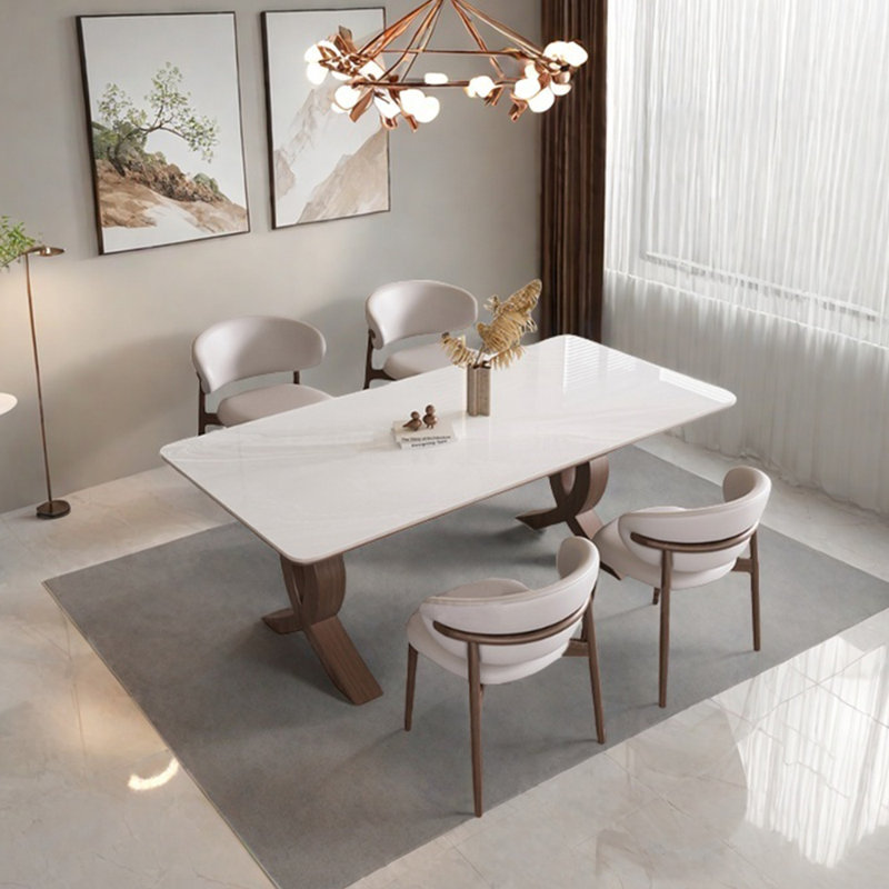 Ensemble de table de salle à manger Minimalist, H 29,53 po x L 70,87 po x l 35,43 po, Blanc