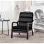 Chaise d'appoint Mid-Century moderne avec accoudoirs en bois pour le salon-1708455487