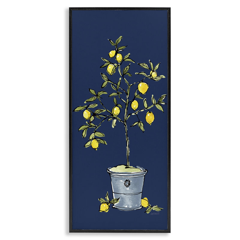 «Citron Lemon Plant», art de la giclée encadrée par Anne Tavoletti, Giclée encadrée noir minuit, H 24 po x l 10 po