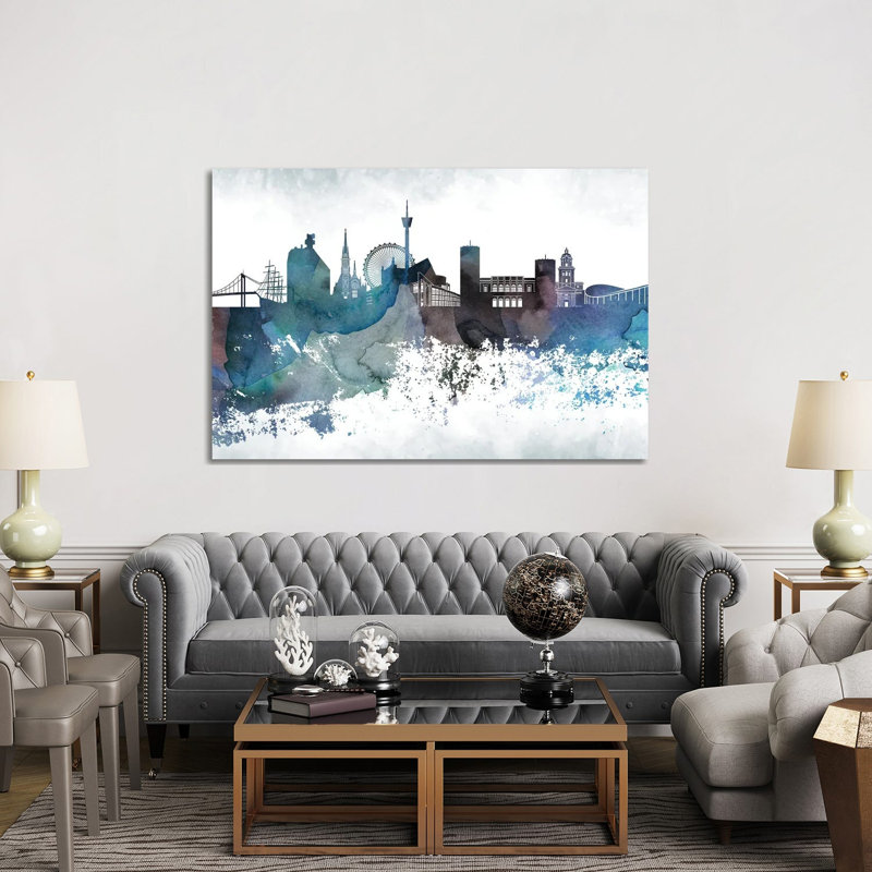 Gothenburg Bluish Skyline 1 Piece Wrapped Canvas Wall Art, 152.5 cm H x 101.5 cm W