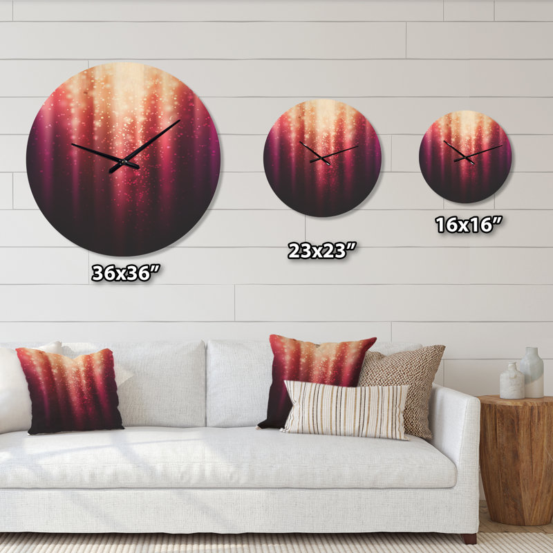 Purple With Magic Light - Modern Wood Wall Clock, Extra Large