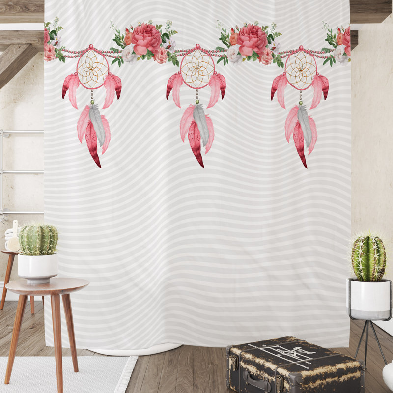 Floral Shower Curtain, 83" H x 70" W