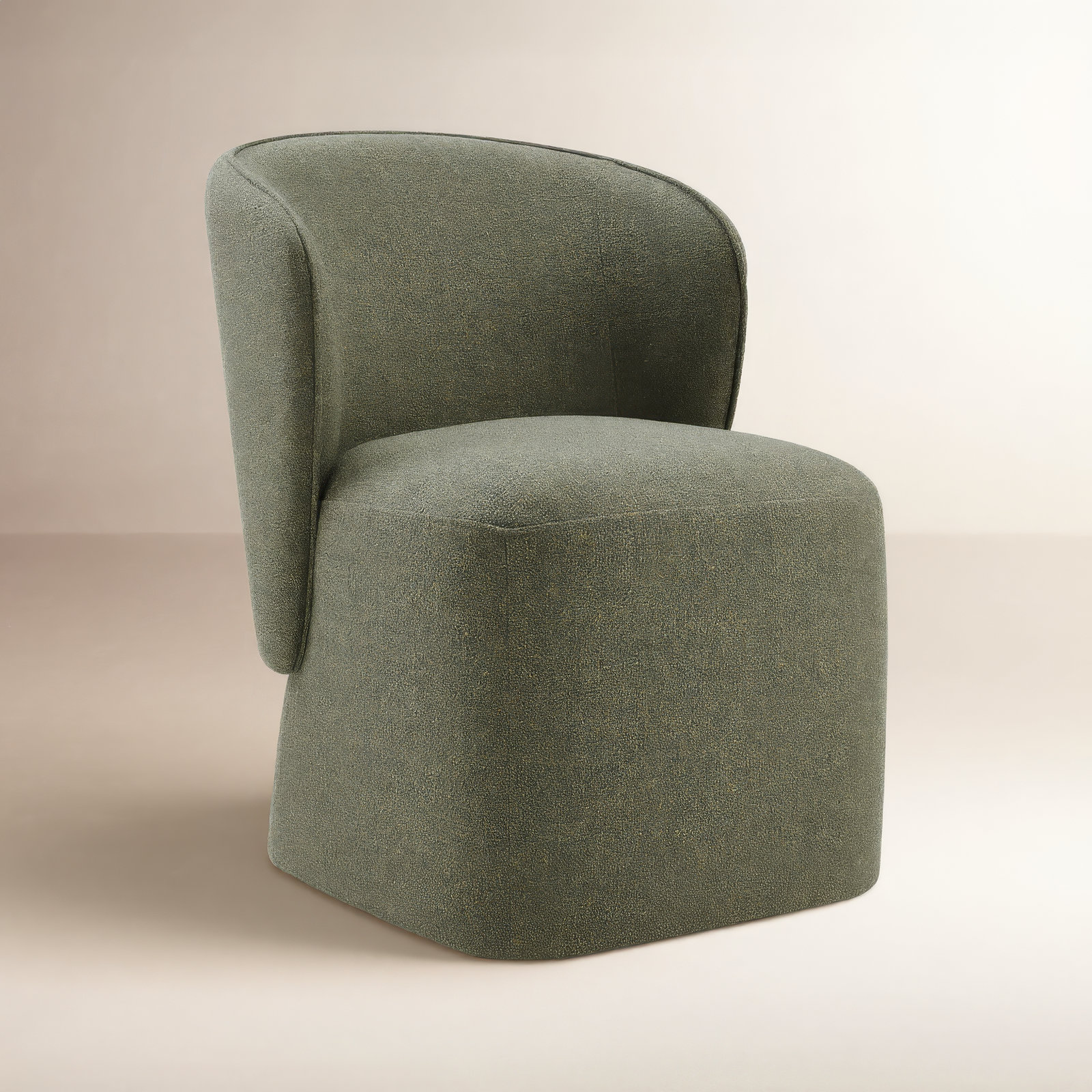 Niha Swivel Linen Dining Chair, Nathan Hemp Tweed