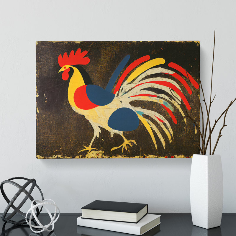 Iconic Rooster Abstract - Wrapped Canvas, 40cm H x 60cm W x 3cm D
