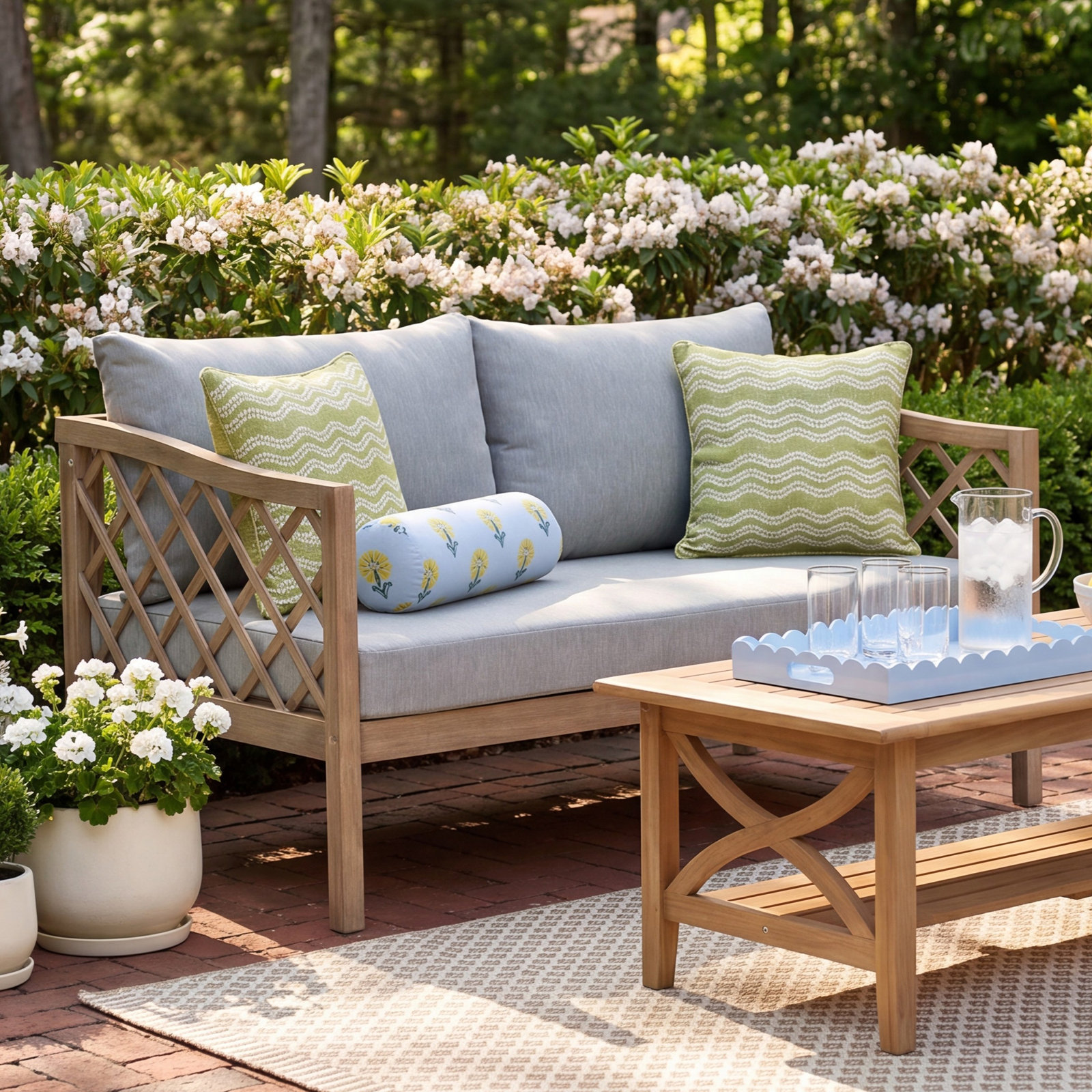 Barrett 55" Eucalyptus Patio Loveseat