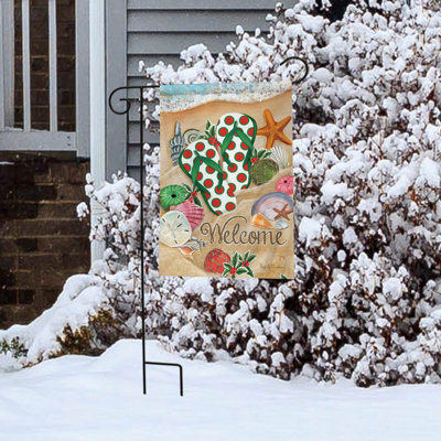 Coastal Christmas Beach Garden Flag
