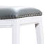 Tabouret de bar blanc de 30 po avec siège en cuir noir, élégant et confortable, convient à un tabouret de cuisine, en bois massif-2060744065-2060744068