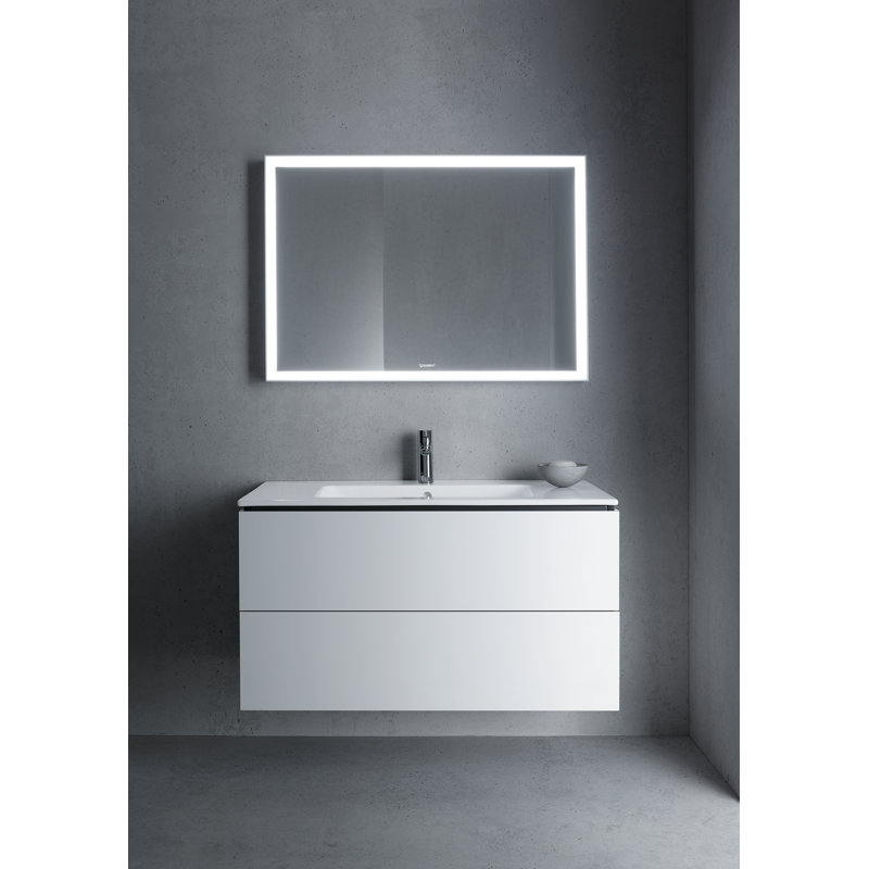 Me by Starck White Ceramic Rectangular Wall Mount Bathroom Sink with Overflow