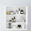 Armoire murale de salle de bain avec double porte miroir et tablettes - Tablettes réglables peu encombrantes peintes en blanc, instructions d'assemblage incluses et guide simple et élégant