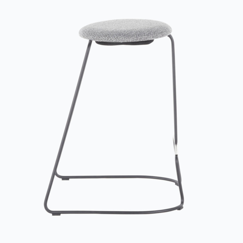 Finn Grey Steel and Charcoal Fabric Backless Counter Stools, Set of 2