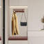 Tablette murale en bois massif avec crochets en laiton - Portemanteau fait à la main pour entrée, salon, salle de bain, chambre à coucher, cuisine - Solution de rangement élégante-1511624897