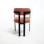 Chaises de salle à manger orange moderne avec pieds en métal noir et dossier à oreilles, de 2, forme rectangulaire, rembourrage en mousse, profondeur de 20,92 po, facile à assembler-1190247602