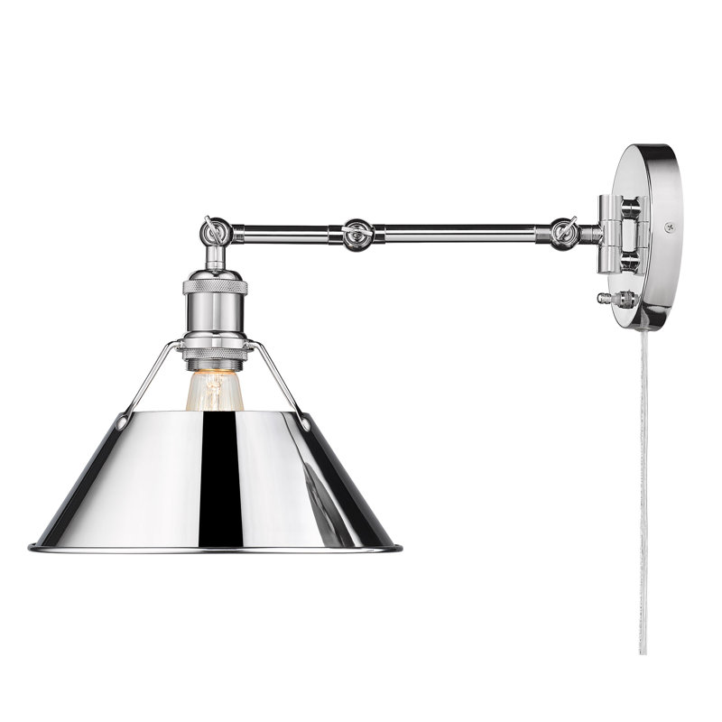 Weatherford Steel Swing Arm Sconce, Chrome, Chrome