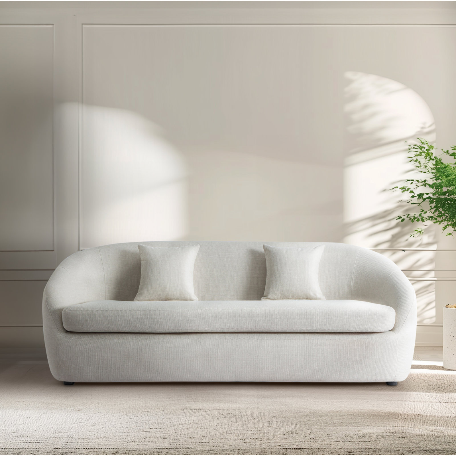 Stargazer 81'' Upholstered Sofa, Luxe Cream Basketweave