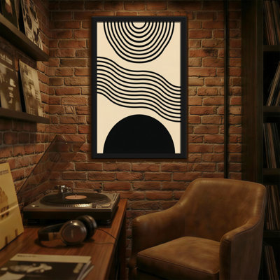 Abstrait abstrait motif géométrique noir et crème