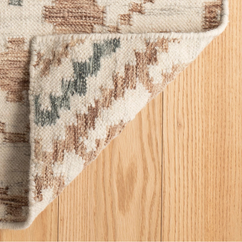 Jelly Roll Sky Handwoven Wool Rug, Rectangle 2' x 3'