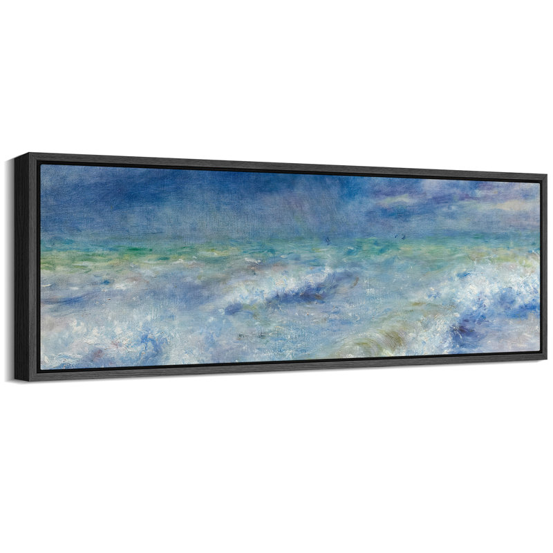 Coastal Beach Serenity At Sea An Impressionist's Vision, H 20 po x l 60 po, Black
