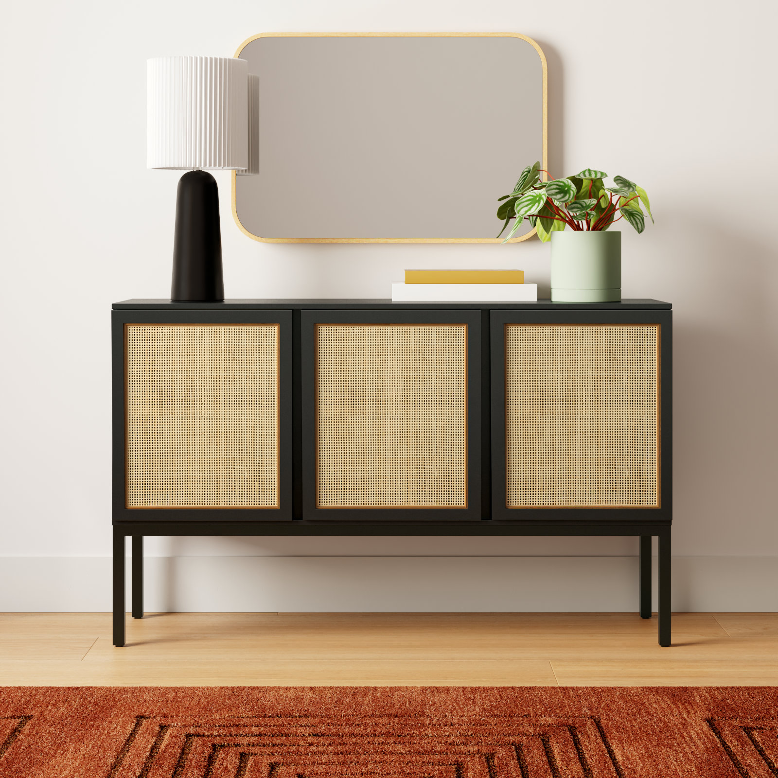 Ehren Mahogany Sideboard, Black/Black
