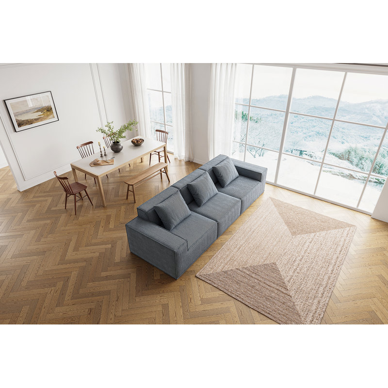 Canapé modulaire Belfin, canapé convertible Tofu Block, H 28,3 po x l 118 po x P 39,4 po, 3