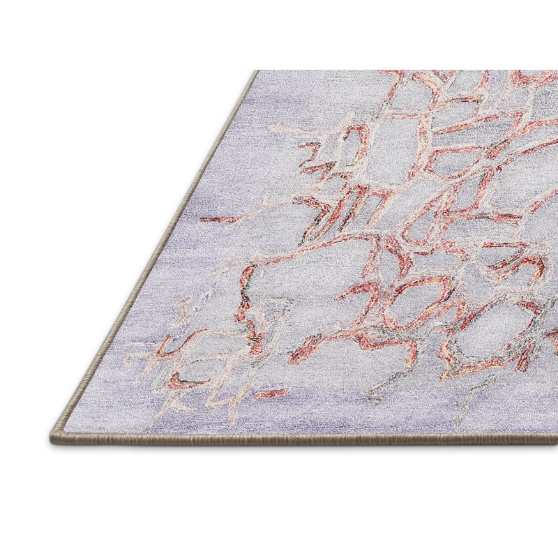 Tapis abstrait mauve clair, Rectangle 5 pi x 7 pi