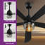 Ventilateur de plafond moderne de 52 po avec lumière et télécommande-990425065-990425071