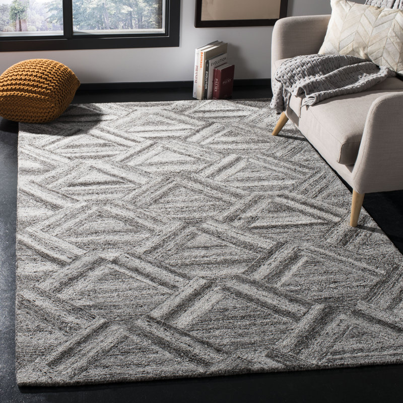 Minnich Hand Tufted Performance Geometric Rug, Rectangle 8' x 10'