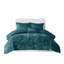 Parure de lit élégante en velours bleu sarcelle pour lit double/queen - Motif diamant, 2 taies d'oreiller, couette élégante lavable à la machine, avec taies d'oreiller