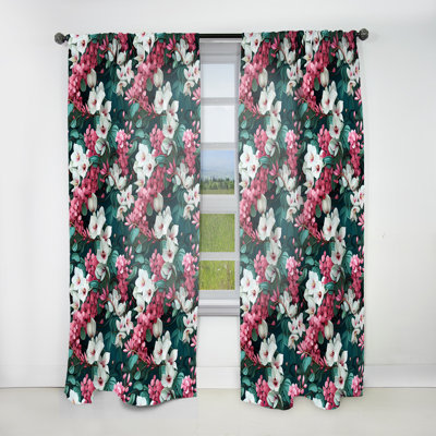 Motif de vignes exotiques - Rideau en velours tropical - obscurcissant - 1 panneau
