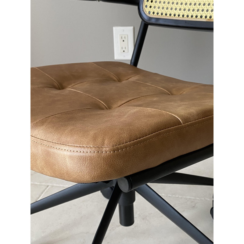 Chaise de bureau rembourrée en polyuréthane SEAT4U, Brun