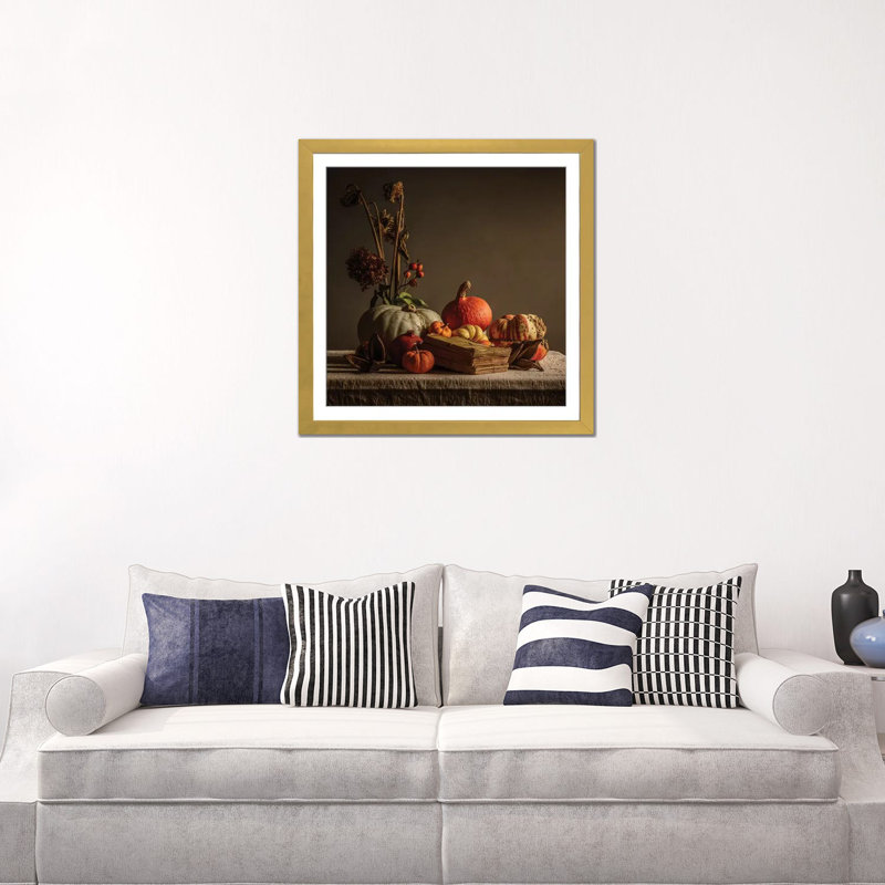 « Still Life » par Mark Gemmell-impression d’art graphique, Papier doré, Blanc, H 24 po x l 24 po x P 1 po