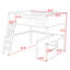 Queen Loft Bed With Desk, Shelf And USB