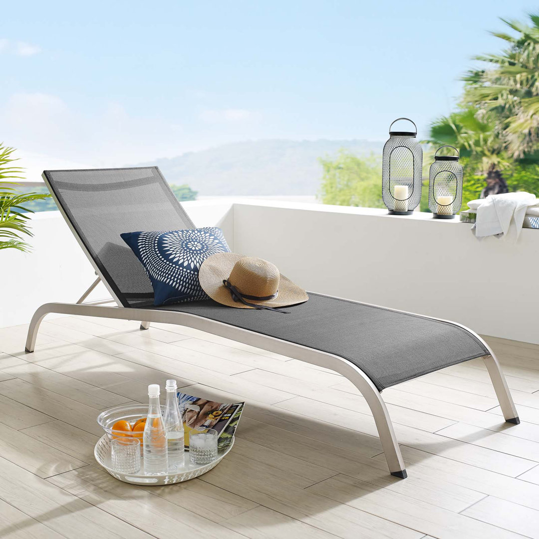 Savannah Outdoor Patio Mesh Chaise Outdoor Patio Lounge Chair Modway 