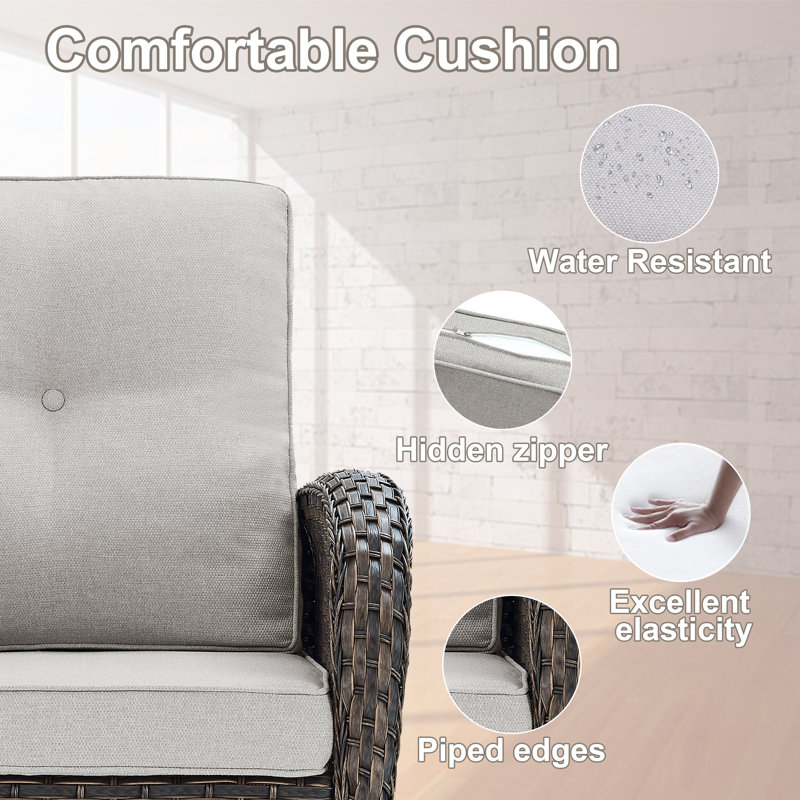 Chaise d'extérieur en osier Sebastino, Beige