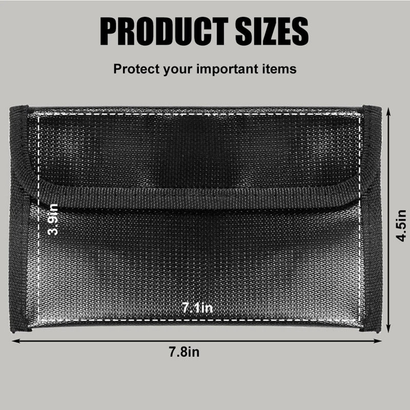 Petit sac ignifuge 7,8 x 4,5 pouces
