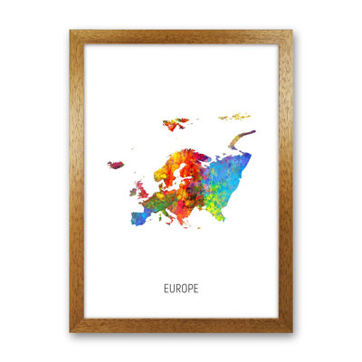 Europe Watercolour Map by Michael Tompsett - 1 Piece Wall Art