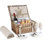 Ensemble de panier de pique-nique Willow pour 2 personnes avec grand sac isotherme et couverture de pique-nique imperméable, panier à pique-nique en osier pour le camping, extérieur, beige