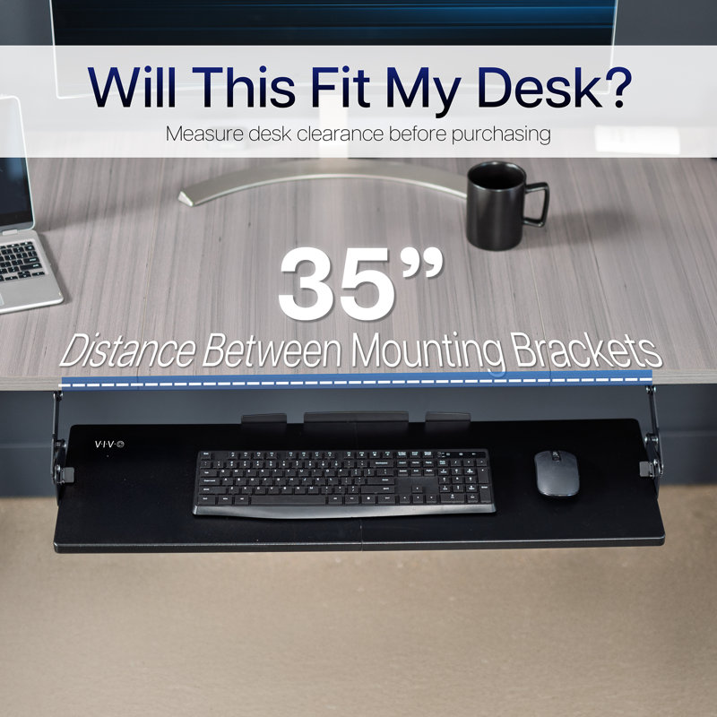 Vivo Extra Sturdy 34" Under Desk Keyboard Tray with Swinging Height Adjustment (MOUNT-KB34S)