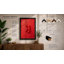 Crimson Star Form Geometric - Framed Print-168941344-168941351