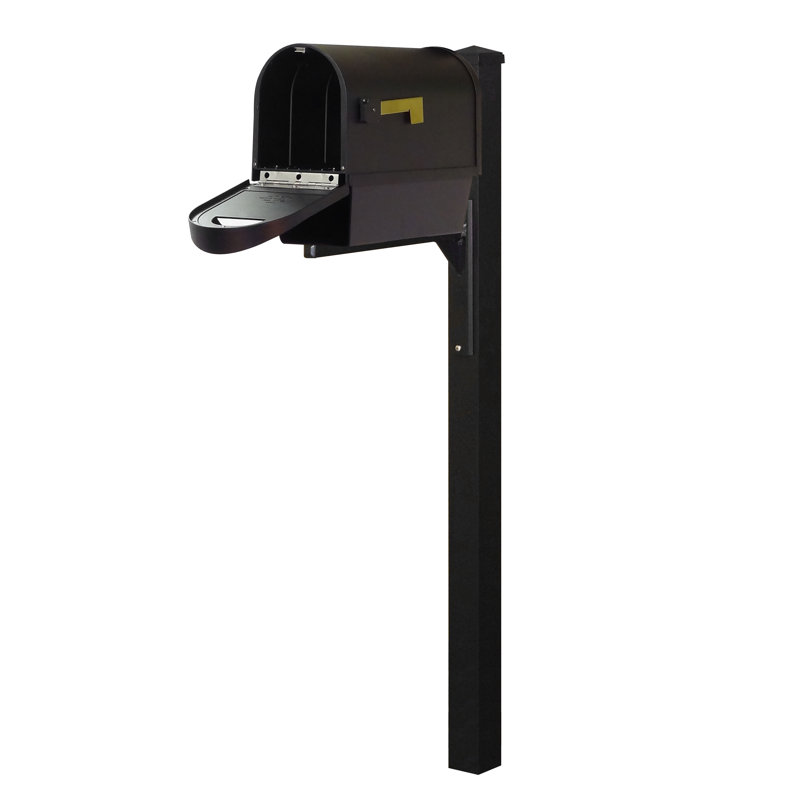Aluminum Post Mounted Mailbox with Magnetic Closure