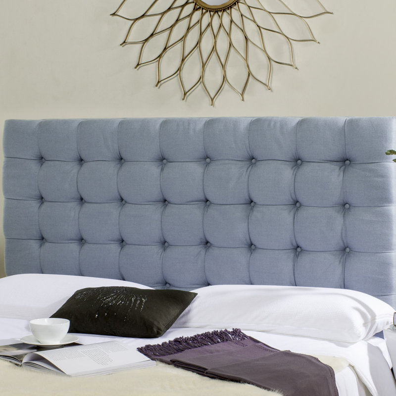 Upholstered Headboard, Queen, Polyester Slate Blue