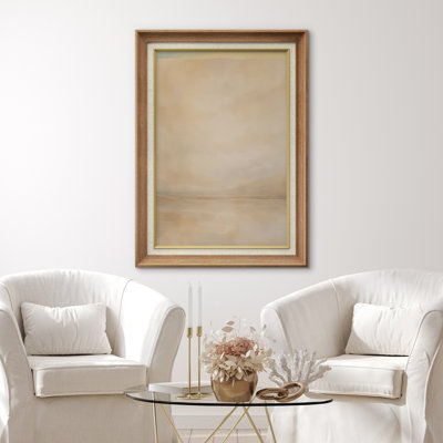 «Soft Neutral Horizon», art mural abstrait pour salon, chambre à coucher, impression sur toile encadrée